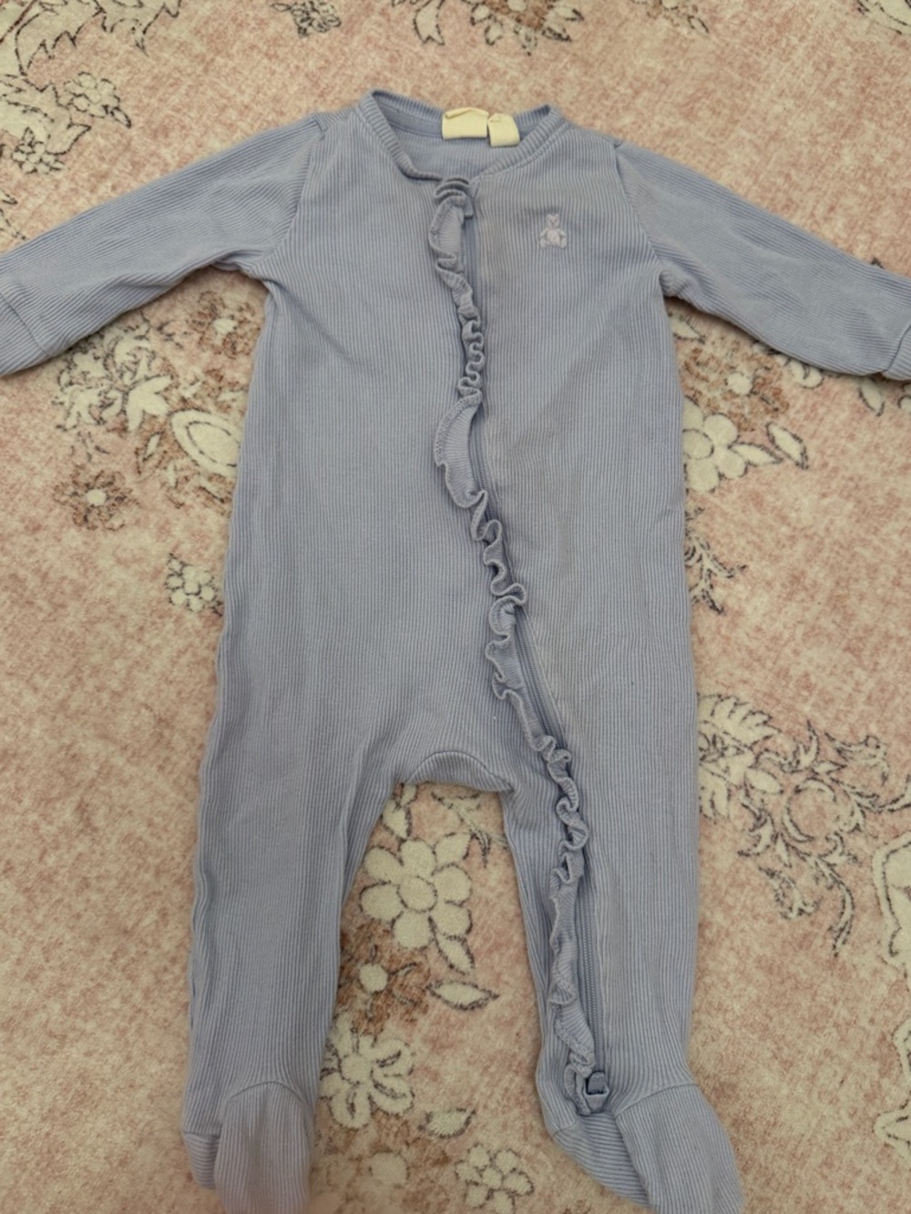 GAP Pink Ruffle Front Footed One-Piece - Picture 4 of 5